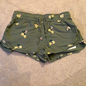 Lemon olive green shorts